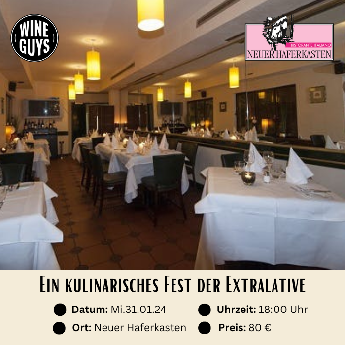 Kulinarik trifft Wein: Wine Guys x Neuer Haferkasten 31.01.24